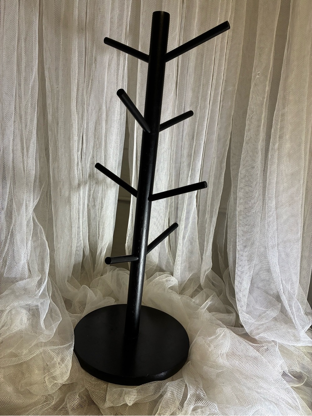 Black Wooden Jewelry/coffee Tree Stand